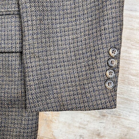 Vintage Oscar De La Renta 100% Wool Brown Three Button Sports Coat Size 42R - Picture 8 of 9